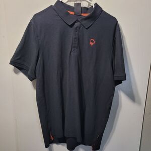 Outdoor Afro REI Shirt UNISEX Mens Black Rust Orange Short Sleeve Polo Sz Large
